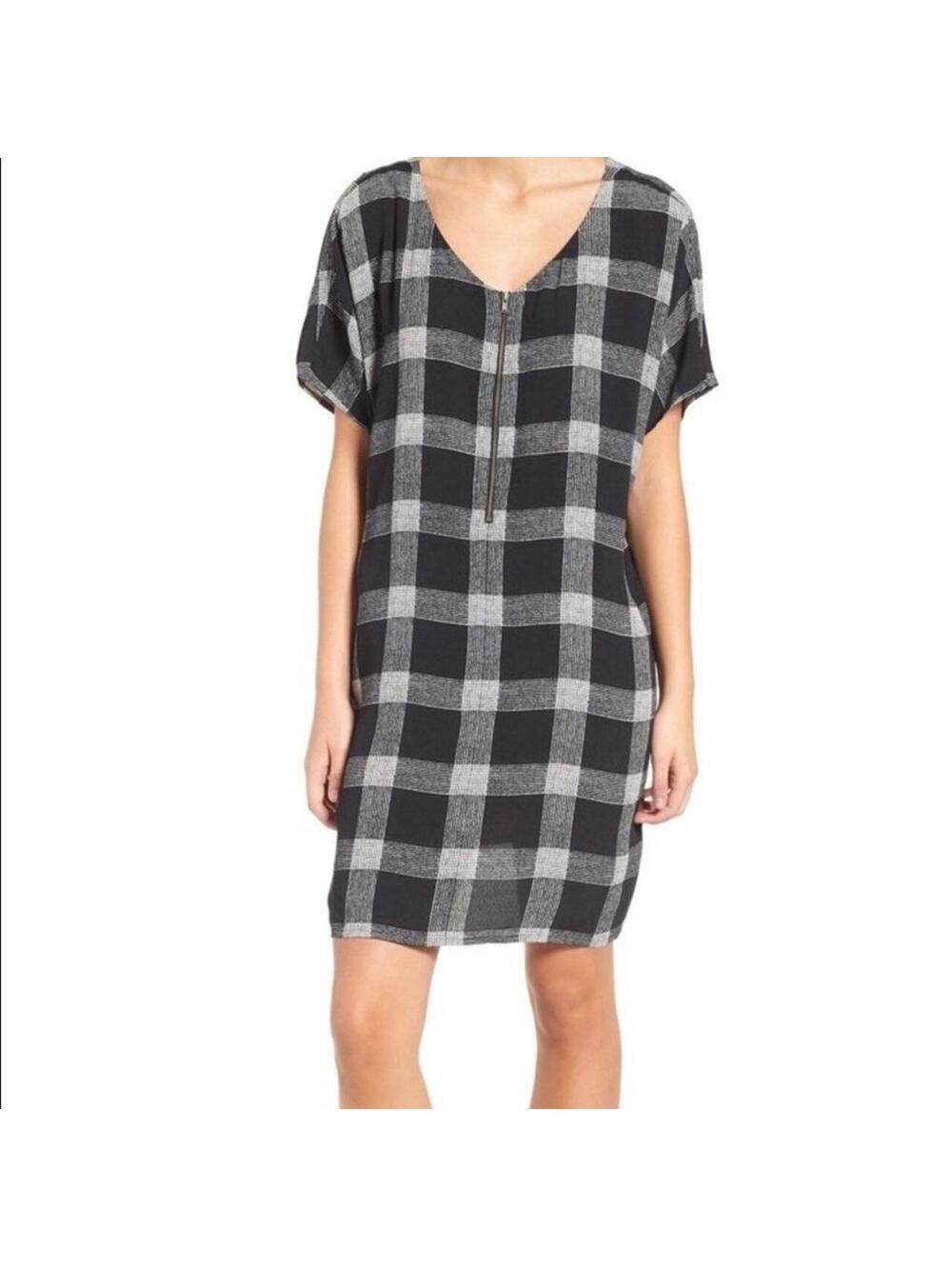 Madewell Women's Black and Grey Dress Zipper Front